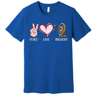 Peace Love Archery Target Gifts Women Archers Premium T-Shirt