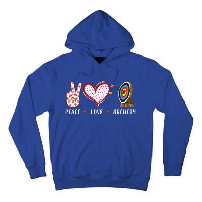 Peace Love Archery Target Gifts Women Archers Tall Hoodie