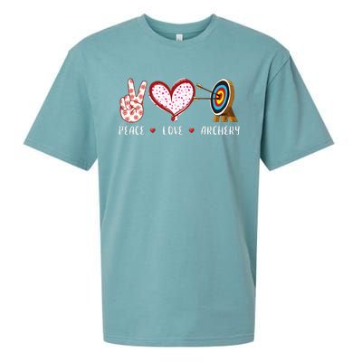 Peace Love Archery Target Gifts Women Archers Sueded Cloud Jersey T-Shirt