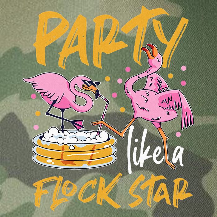 Party Like A Flock Star Flamingos In Kiddie Pool Legacy Tie Dye Trucker Hat