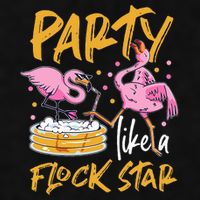 Party Like A Flock Star Flamingos In Kiddie Pool Ladies PosiCharge Tri-Blend Wicking Tank