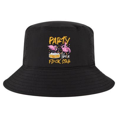 Party Like A Flock Star Flamingos In Kiddie Pool Cool Comfort Performance Bucket Hat