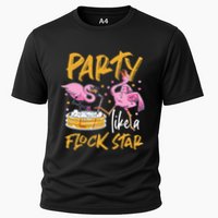 Party Like A Flock Star Flamingos In Kiddie Pool Performance Shirt