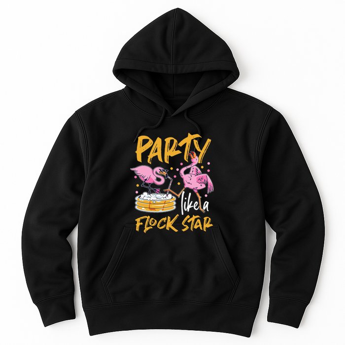 Party Like A Flock Star Flamingos In Kiddie Pool Hoodie