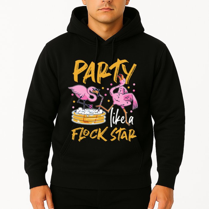 Party Like A Flock Star Flamingos In Kiddie Pool Hoodie
