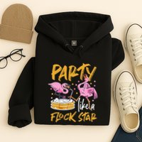 Party Like A Flock Star Flamingos In Kiddie Pool Hoodie