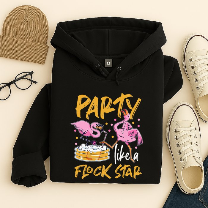 Party Like A Flock Star Flamingos In Kiddie Pool Hoodie