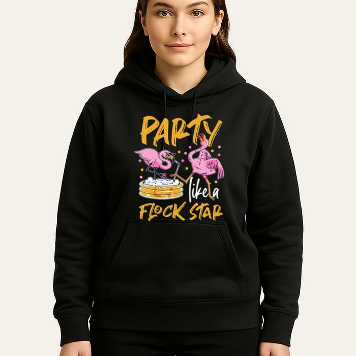 Party Like A Flock Star Flamingos In Kiddie Pool Hoodie
