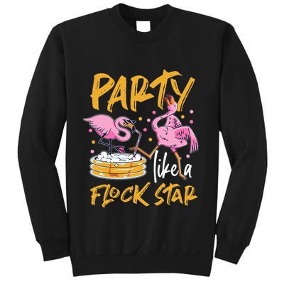 Party Like A Flock Star Flamingos In Kiddie Pool Sweatshirt