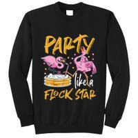Party Like A Flock Star Flamingos In Kiddie Pool Sweatshirt