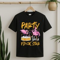 Party Like A Flock Star Flamingos In Kiddie Pool T-Shirt