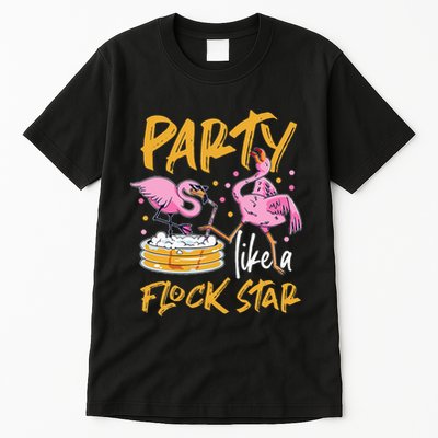Party Like A Flock Star Flamingos In Kiddie Pool Tall T-Shirt