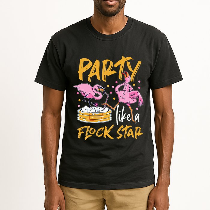 Party Like A Flock Star Flamingos In Kiddie Pool Tall T-Shirt