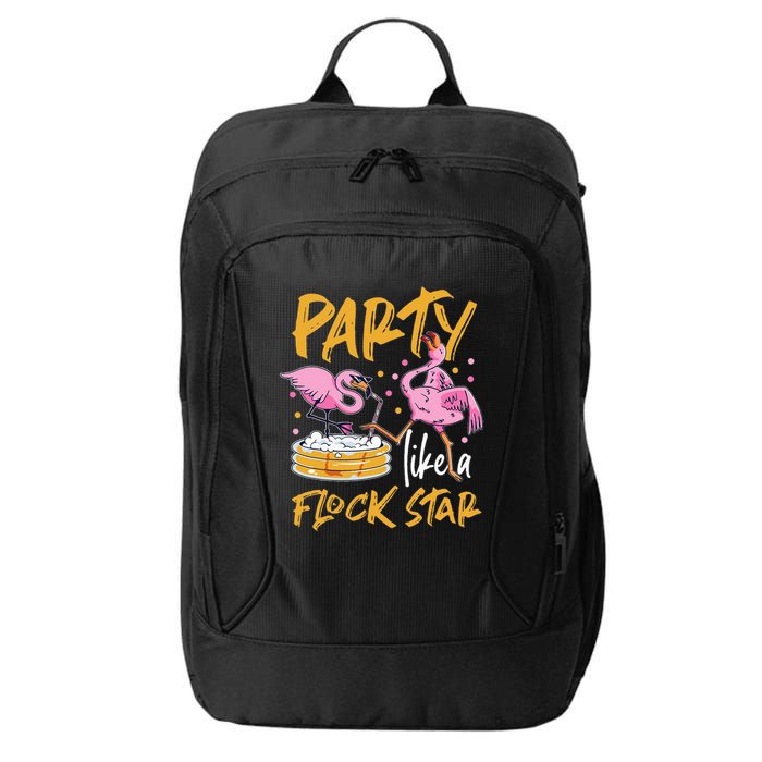 Party Like A Flock Star Flamingos In Kiddie Pool City Backpack