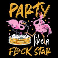 Party Like A Flock Star Flamingos In Kiddie Pool Sustainable Bucket Hat