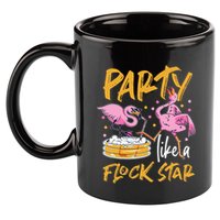 Party Like A Flock Star Flamingos In Kiddie Pool 11oz C Handle Ceramic Mug