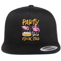 Party Like A Flock Star Flamingos In Kiddie Pool Flatbill Hat