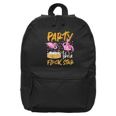 Party Like A Flock Star Flamingos In Kiddie Pool 16 in Basic Backpack