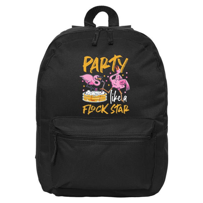 Party Like A Flock Star Flamingos In Kiddie Pool 16 in Basic Backpack