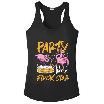 Party Like A Flock Star Flamingos In Kiddie Pool Ladies PosiCharge Competitor Racerback Tank