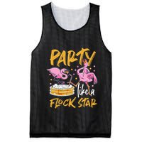 Party Like A Flock Star Flamingos In Kiddie Pool Mesh Reversible Basketball Jersey Tank