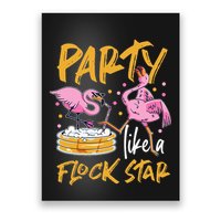 Party Like A Flock Star Flamingos In Kiddie Pool Poster