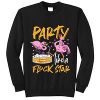 Party Like A Flock Star Flamingos In Kiddie Pool Tall Sweatshirt
