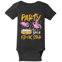 Party Like A Flock Star Flamingos In Kiddie Pool Baby Bodysuit