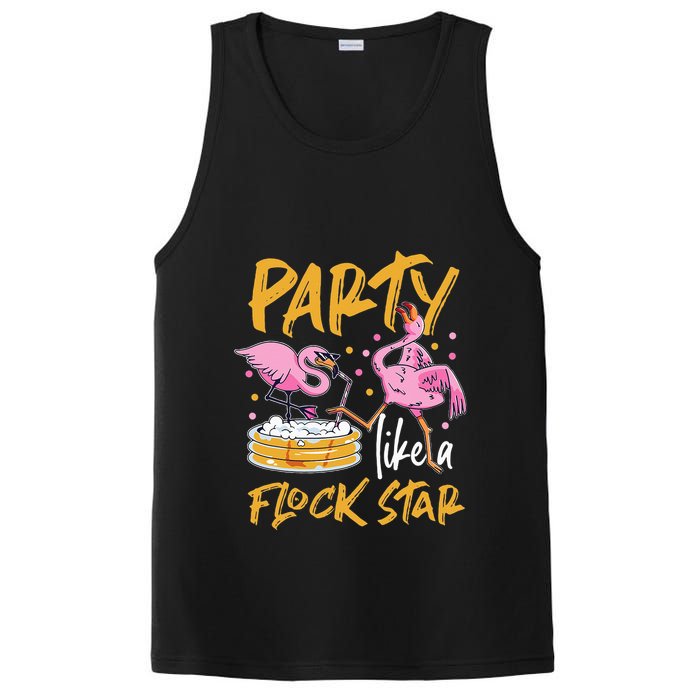 Party Like A Flock Star Flamingos In Kiddie Pool PosiCharge Competitor Tank