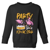 Party Like A Flock Star Flamingos In Kiddie Pool Toddler Sweatshirt