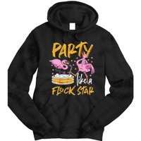 Party Like A Flock Star Flamingos In Kiddie Pool Tie Dye Hoodie