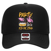 Party Like A Flock Star Flamingos In Kiddie Pool Trucker Hat
