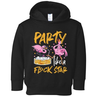 Party Like A Flock Star Flamingos In Kiddie Pool Toddler Hoodie