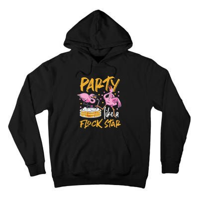 Party Like A Flock Star Flamingos In Kiddie Pool Tall Hoodie