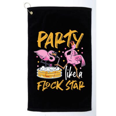 Party Like A Flock Star Flamingos In Kiddie Pool Golf Towel