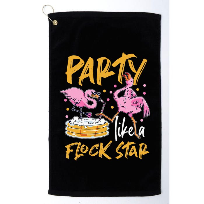 Party Like A Flock Star Flamingos In Kiddie Pool Golf Towel