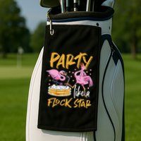 Party Like A Flock Star Flamingos In Kiddie Pool Golf Towel