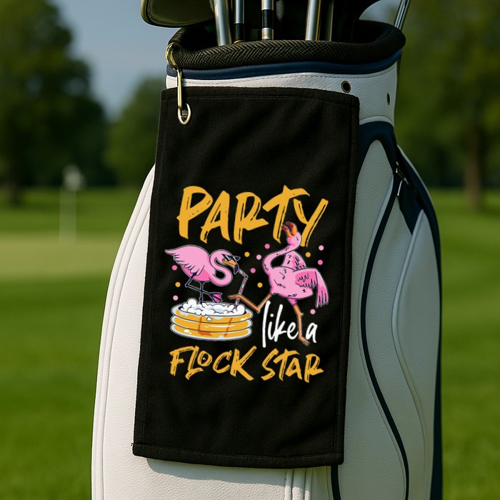 Party Like A Flock Star Flamingos In Kiddie Pool Golf Towel