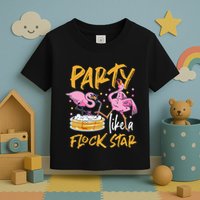 Party Like A Flock Star Flamingos In Kiddie Pool Toddler T-Shirt