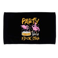 Party Like A Flock Star Flamingos In Kiddie Pool Microfiber Hand Towel
