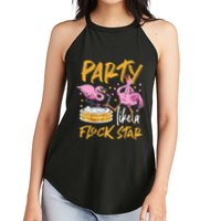 Party Like A Flock Star Flamingos In Kiddie Pool Women's Perfect Tri Rocker Tank