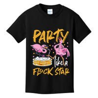 Party Like A Flock Star Flamingos In Kiddie Pool Kids T-Shirt