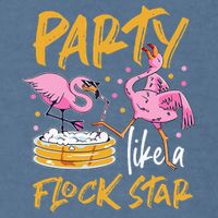 Party Like A Flock Star Flamingos In Kiddie Pool Garment-Dyed Sweatshirt