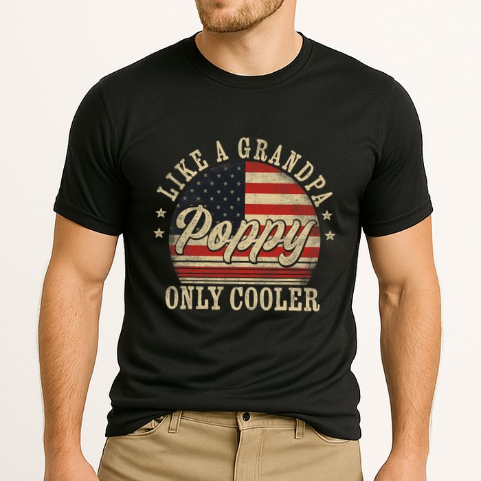 Poppy Like A Grandpa Only Cooler Poppy FatherS Day Cooling Performance Crew T-Shirt