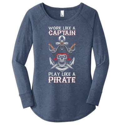 Play Like A Pirate Pirate Lovers Captain Pirate Gifts Women's Perfect Tri Tunic Long Sleeve Shirt