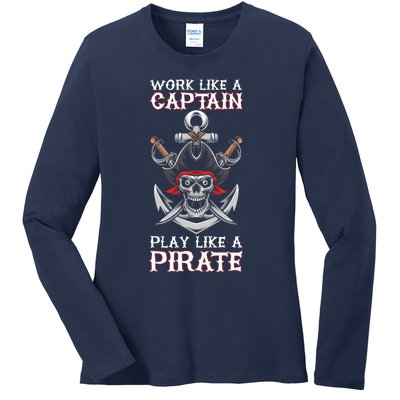 Play Like A Pirate Pirate Lovers Captain Pirate Gifts Ladies Long Sleeve Shirt