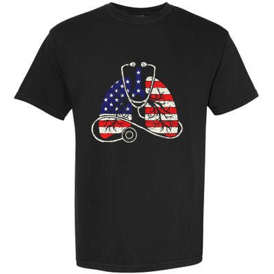 Patriotic Lungs American Flag Respiratory Therapist Garment-Dyed Heavyweight T-Shirt