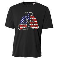 Patriotic Lungs American Flag Respiratory Therapist Cooling Performance Crew T-Shirt