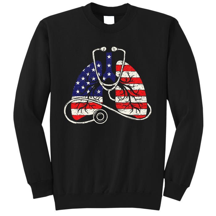 Patriotic Lungs American Flag Respiratory Therapist Sweatshirt