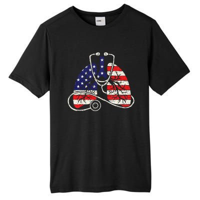 Patriotic Lungs American Flag Respiratory Therapist Tall Fusion ChromaSoft Performance T-Shirt